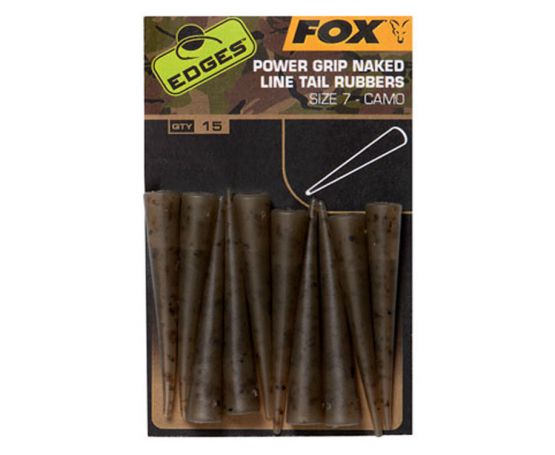 Fox Edges Camo Power Grip Naked Tail Rubbers - Size 7