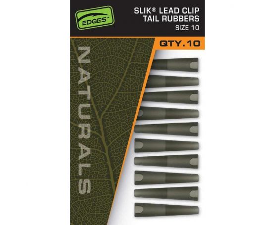Fox Edges Naturals Slik Lead Clip Tail Rubbers - Size 10