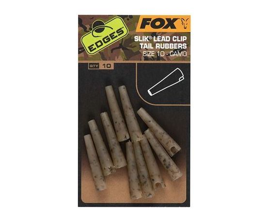 Fox Edges Camo Slik Lead Clip Tail Rubbers - Size 10