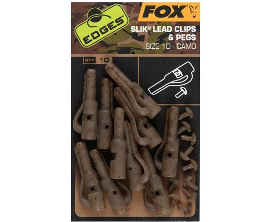 Fox Edges Camo Slik Lead Clip & Pegs - Size 10
