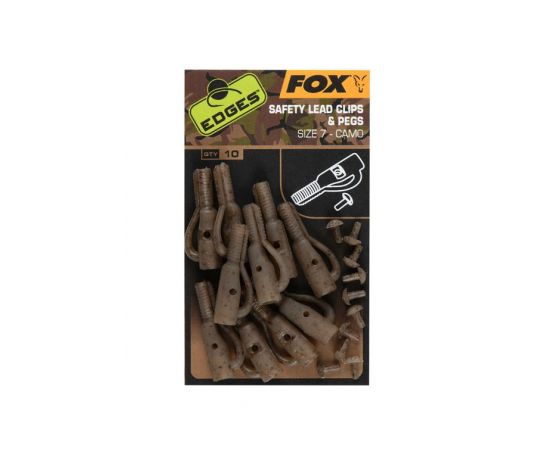 Fox Edges Camo Safety Lead Clip & Pegs - Size 7
