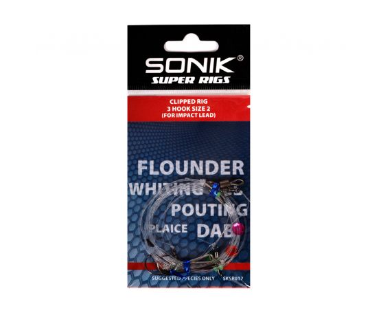 Sonik Sea Fishing Rig - Clipped 2 Hook Rig