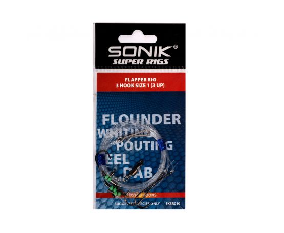 Sonik Sea Fishing Rig - Flapper 3 Hook Rig (3 Up)