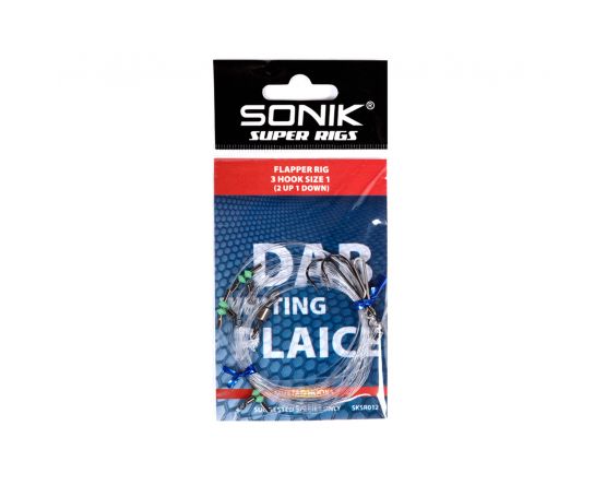 Sonik Sea Fishing Rig - Flapper 3 Hook Rig (2 Up & 1 Down)