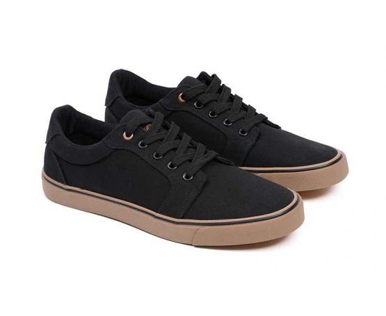 Fox Black Canvas Shoes