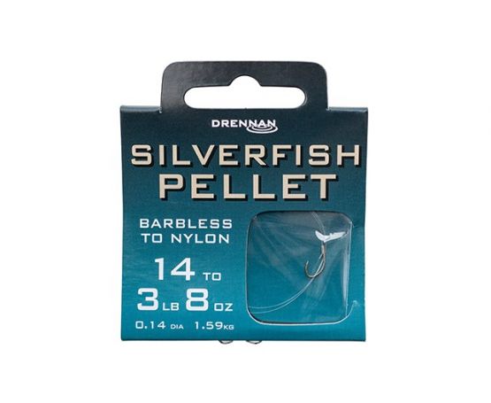 Drennan Hooks to Nylon Barbless - Silverfish Pellet