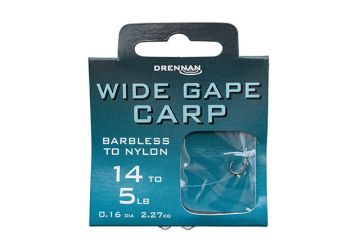 Drennan Hooks to Nylon Barbless - Wide Gape Carp