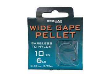Drennan Hooks to Nylon Barbless - Wide Gape Pellet