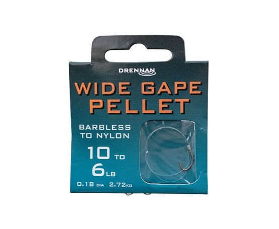 Drennan Hooks to Nylon Barbless - Wide Gape Pellet