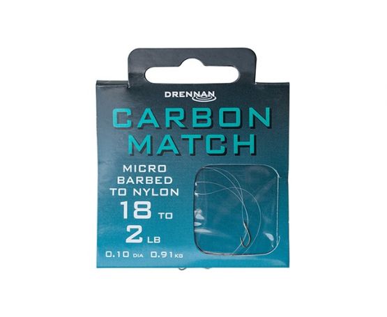 Drennan Hooks to Nylon Barbed - Carbon Match