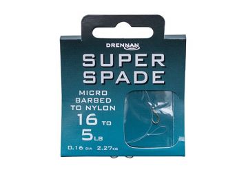 Drennan Hooks to Nylon Barbed - Super Spade