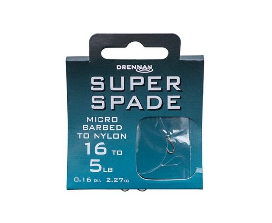 Drennan Hooks to Nylon Barbed - Super Spade