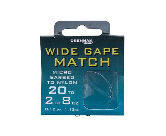 Drennan Hooks to Nylon Barbed - Wide Gape Match