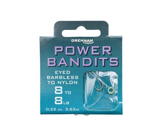 Drennan Hooks to Nylon Barbless - Power Bandits