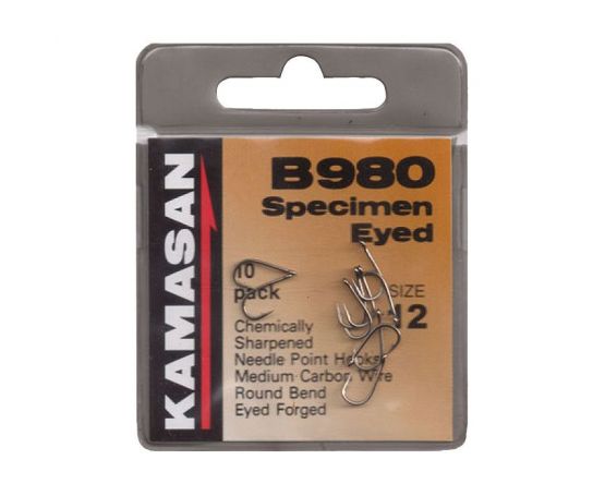 Kamasan B980 Specimen Eyed Hooks - Barbed