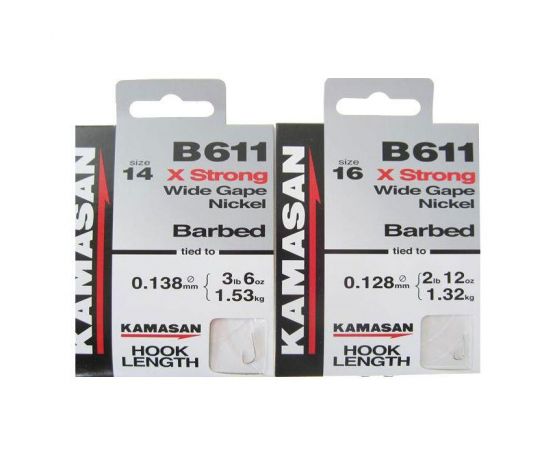 Kamasan B611 Hooks to Nylon- Barbed