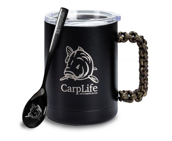 CarpLife Hand Finished Thermal Mug & Spoon - Camo Paracord