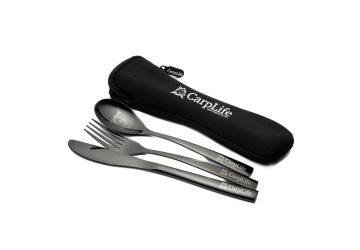CarpLife Black Etched Cutlery Set