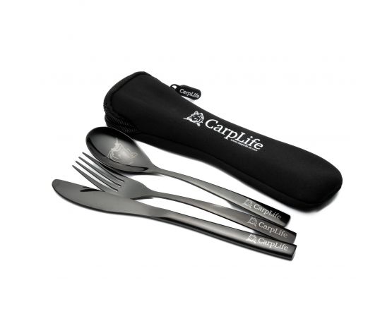 CarpLife Black Etched Cutlery Set