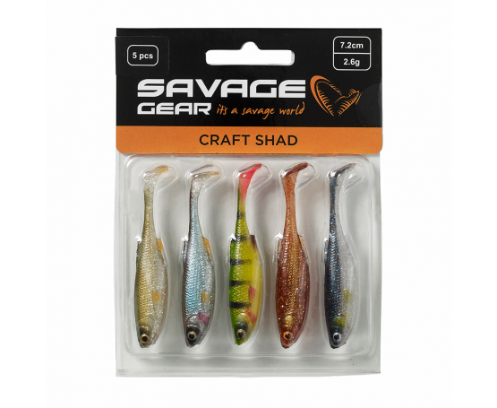 Craft Shad 7.2cm 2.6g Clear Water Mix 5pcs