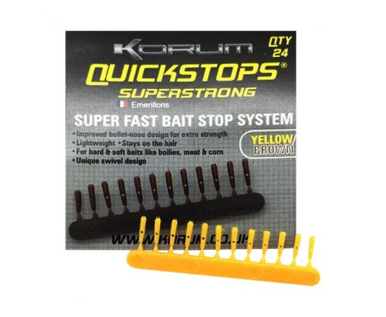 Korum Quickstops - Yellow & Brown - Willow Grange Tackle & Bait