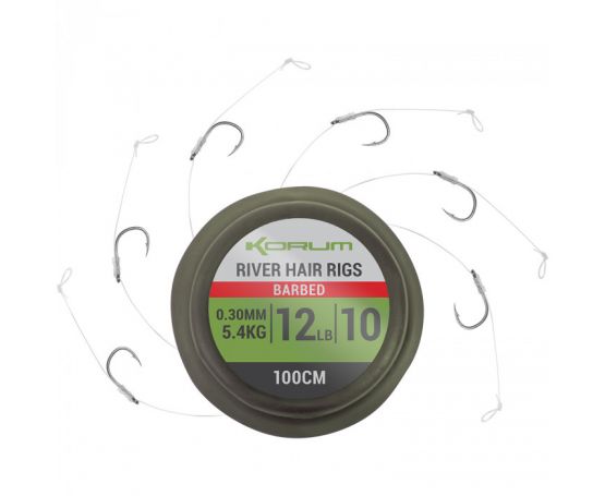 Korum Supersteel River Hair Rigs - Barbed