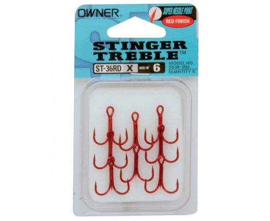 Owner ST-36RD Red Treble Hook