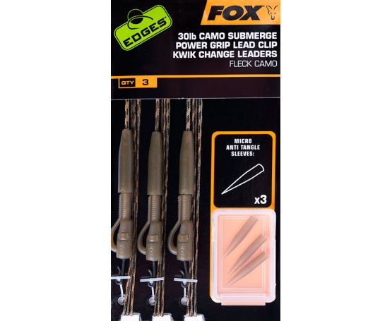 Fox Edges Camo Submerge Power Grip Lead Clip Kwik Change Leaders