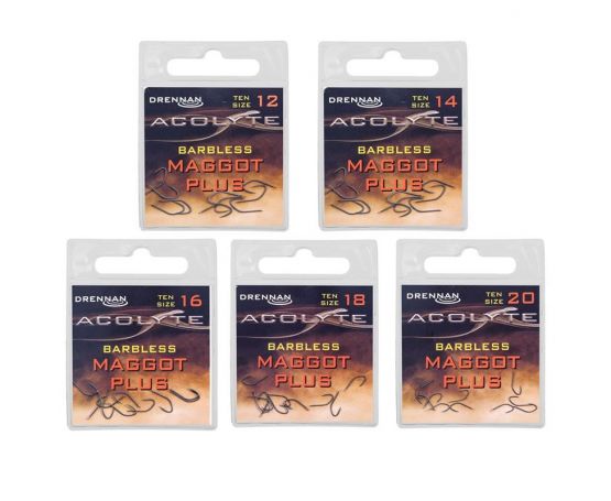 Drennan Acolyte Maggot Plus Spade End Hooks - Barbless