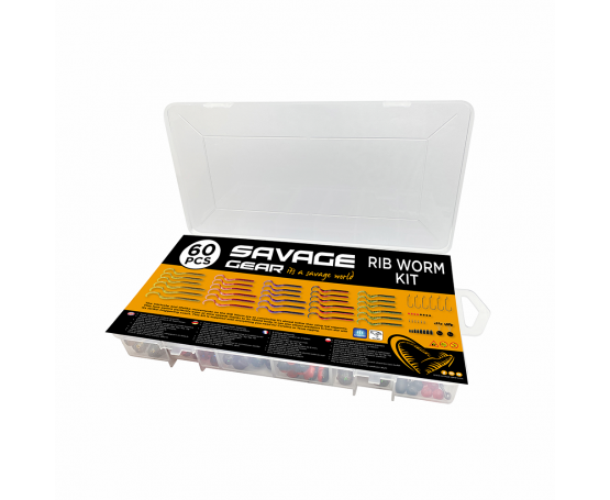 Savage Gear Rib Worm Kit - 60Pcs