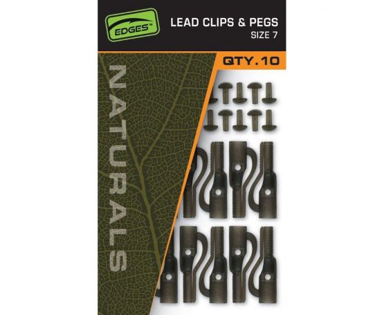 Fox Edges Naturals Lead Clips & Pegs - Size 7