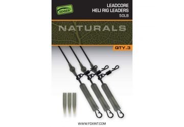 Fox Edges Naturals Leadcore Heli Rig Leaders - 50lb