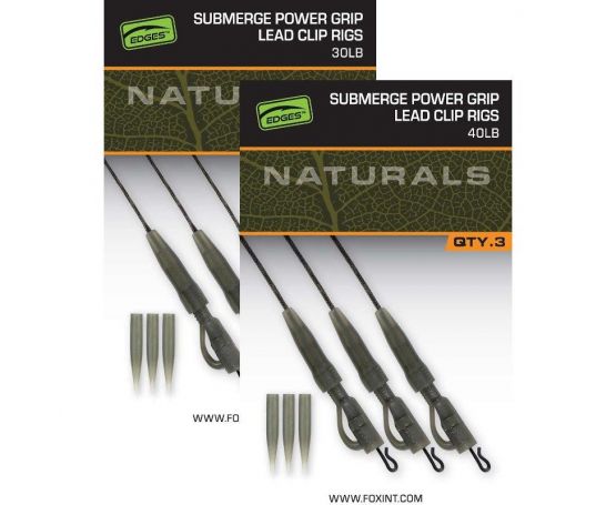 Fox Edges Naturals Submerge Power Grip Lead Clip Leaders