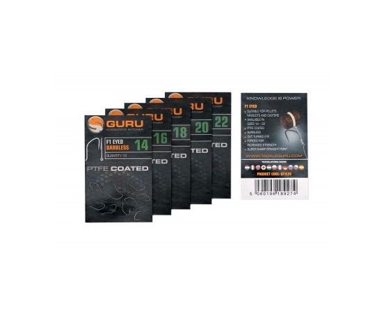 Guru F1 Eyed Hooks - Barbless